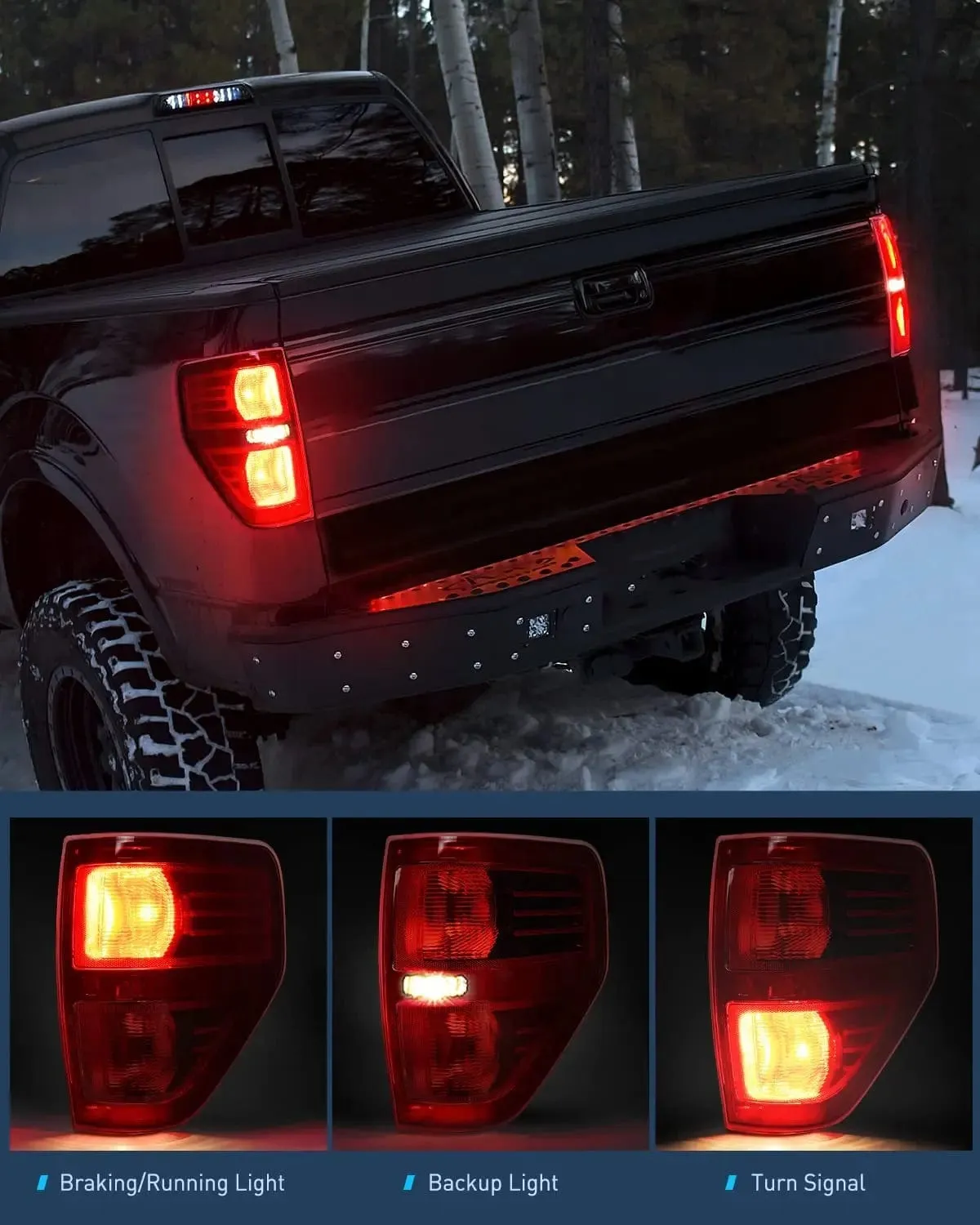 2009-2014 Ford F150 Tail light Assembly Rear Lamp Replacement OE Style Red Housing Driver Passenger Side
