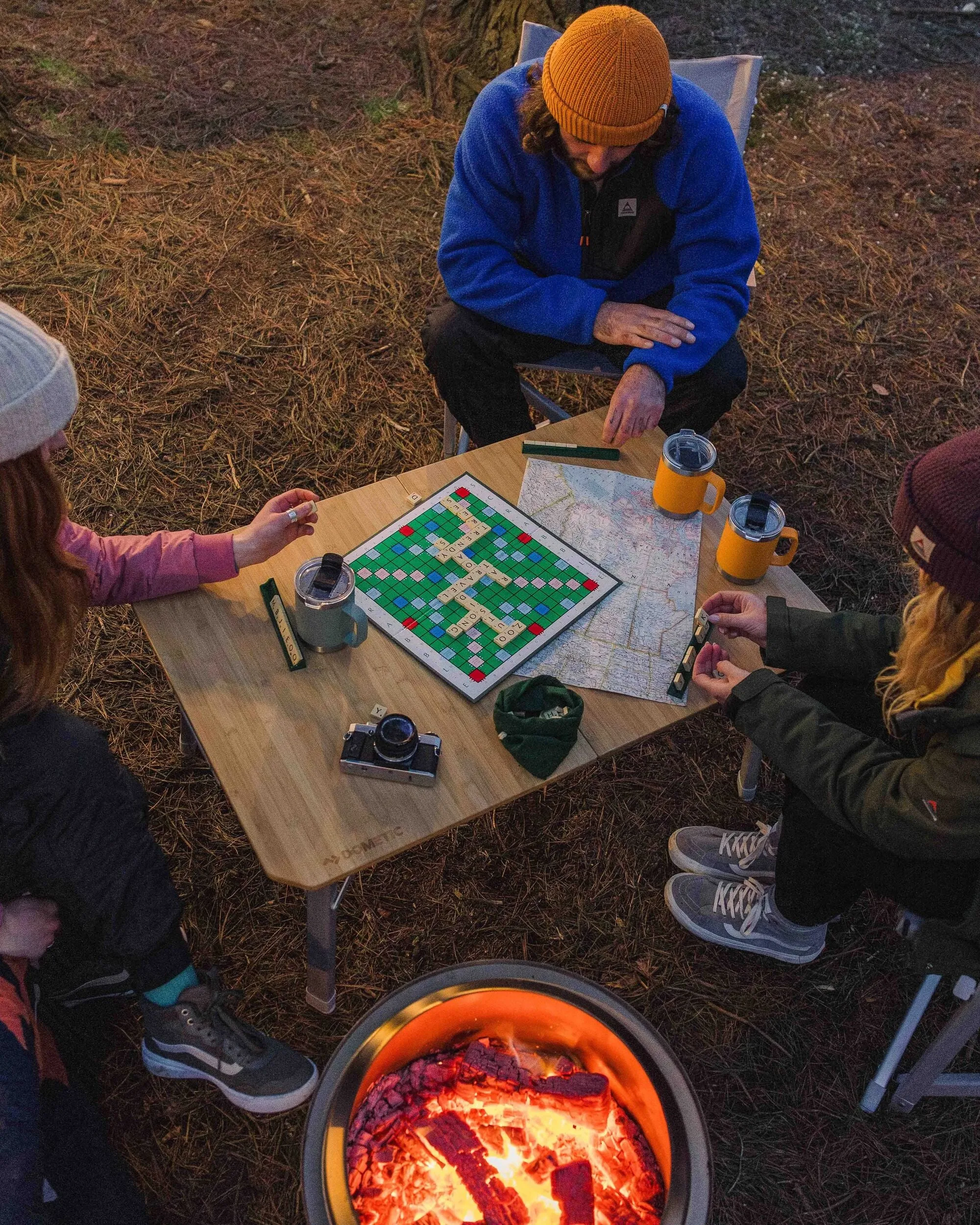 Dometic Compact Camp Table Bamboo Effect - Sandy Brown