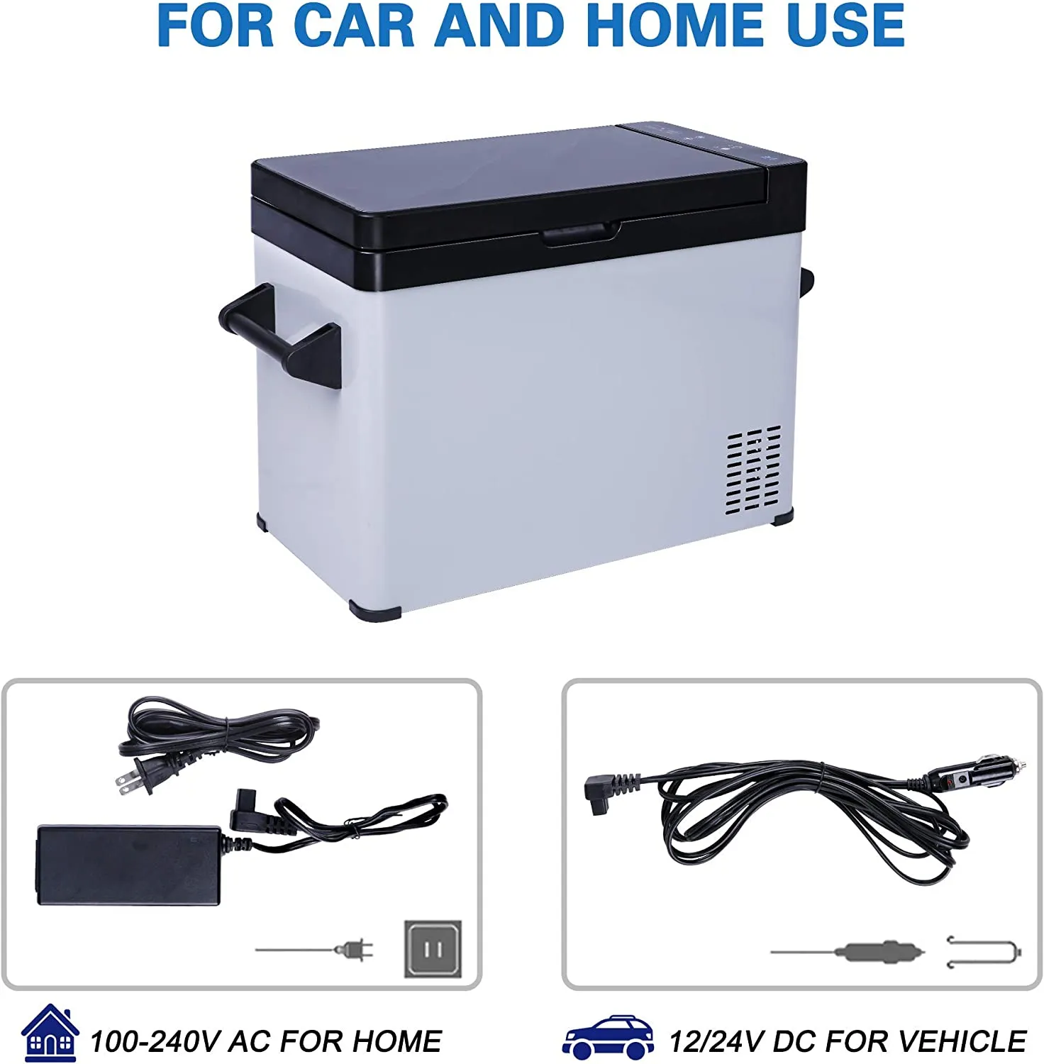 E-Macht Car Refrigerator 52 Quart 12V/24V DC Portable Refrigerator Freezer Electric Cooler -7.6℉ - 68℉ for RV