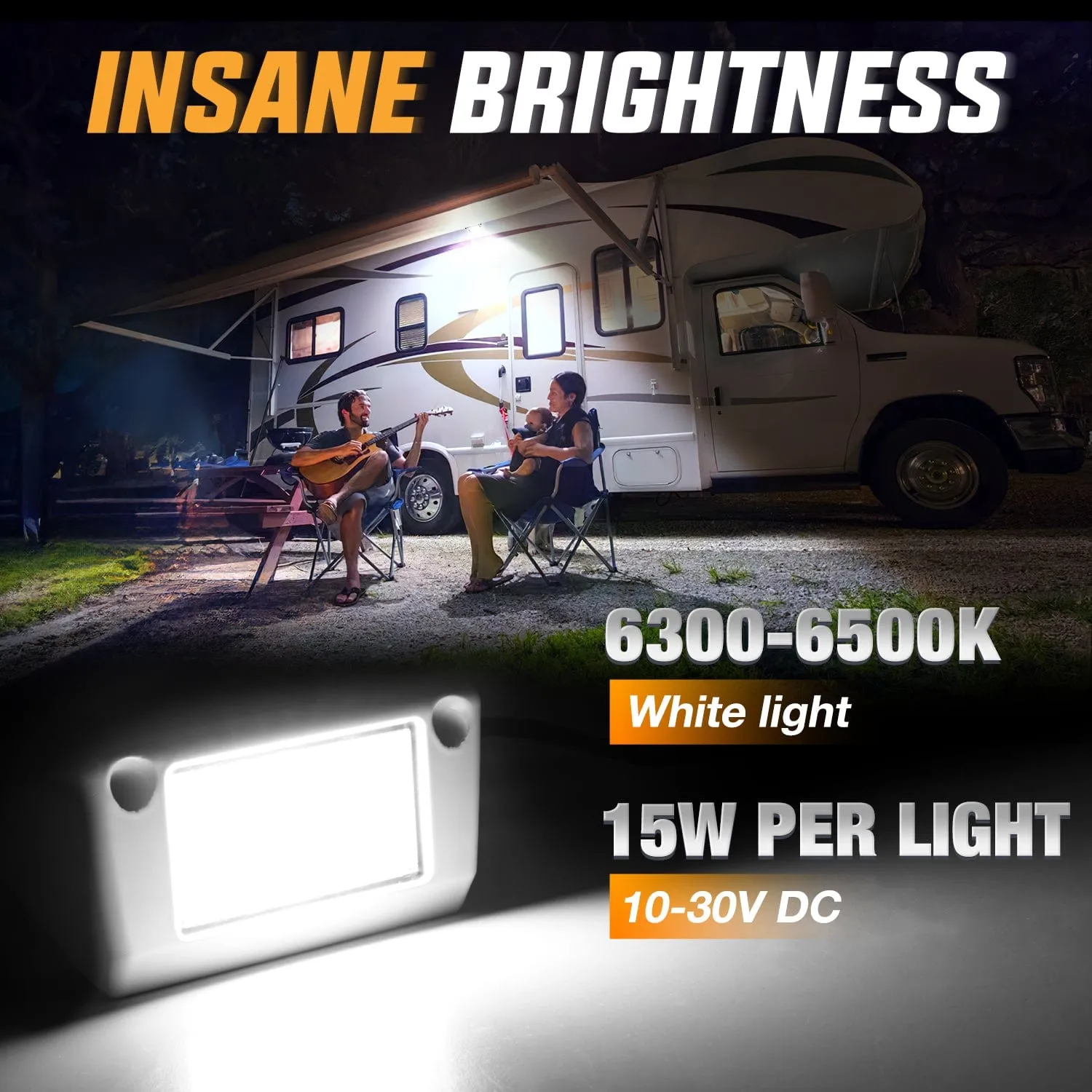 RV Exterior Light 2PCS 5 Inch White Beam Porch Lights White Aluminum